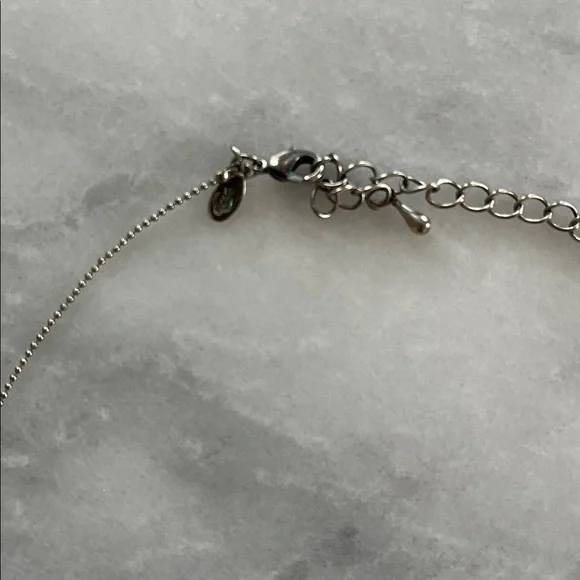 PREMIER DESIGNS Delicate Silver Tone Chain Necklace Faux Pearls Crystal Bead - Picture 3 of 4